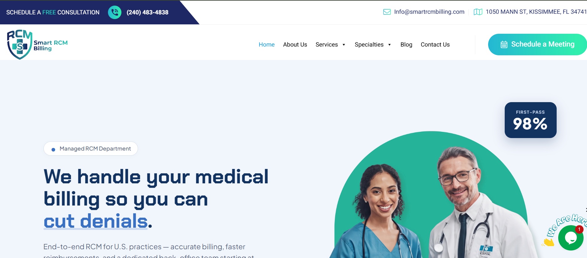 Smart RCM Billing — Modern Healthcare Positioning & Booking Funnel case study for Smart RCM Billing